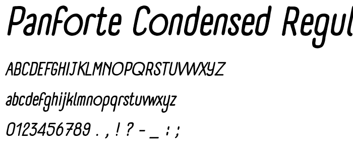 Panforte Condensed Regular Italic font